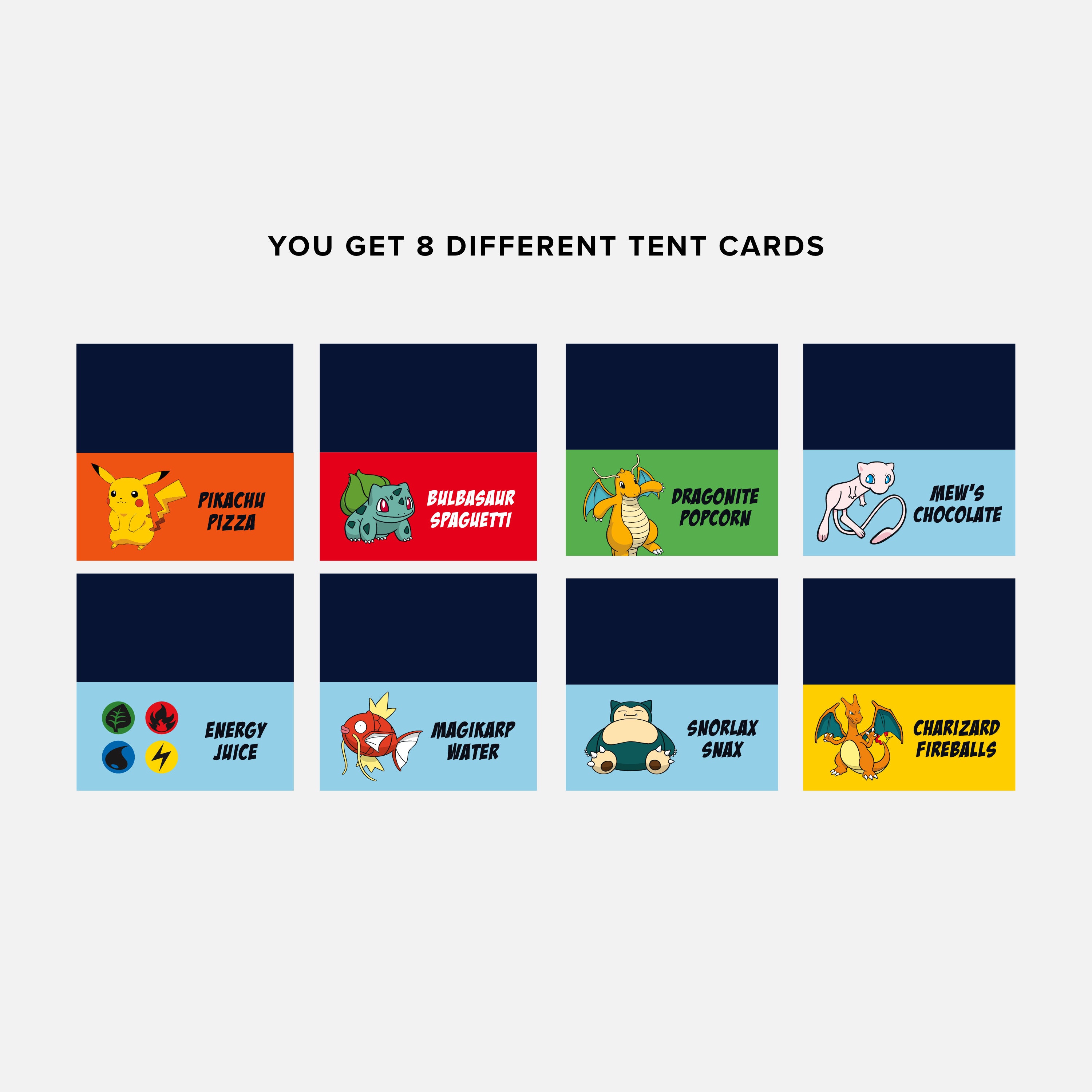 Free Printable Pokemon Food Cards