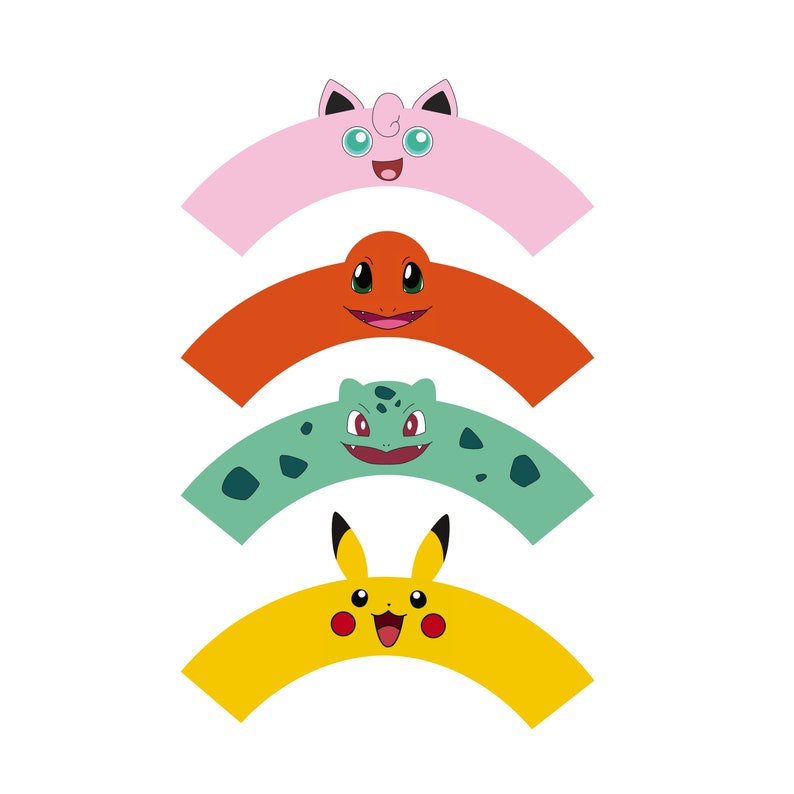 POKEMON Cupcake Wrappers Pikachu Cupcake Wrappers Bulbasaur Etsy