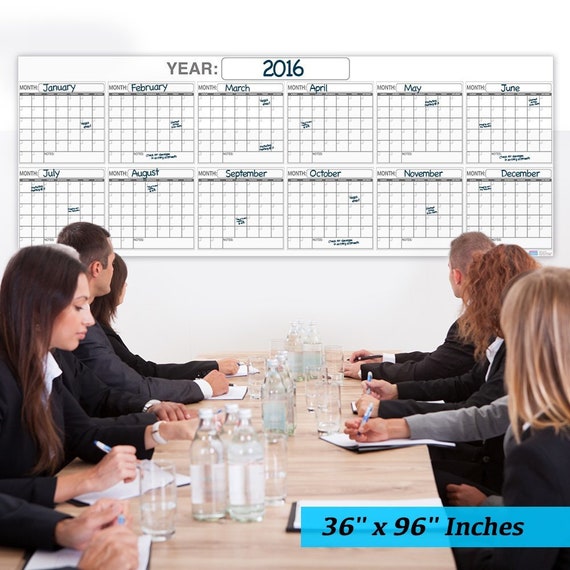 Jumbo Wet Or Dry Erase Plan Wall Calendar Laminated 12 Month