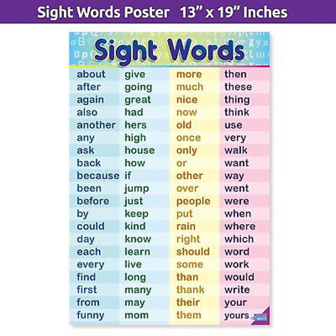 Sight words by business basics first grade sight words chart etsy de