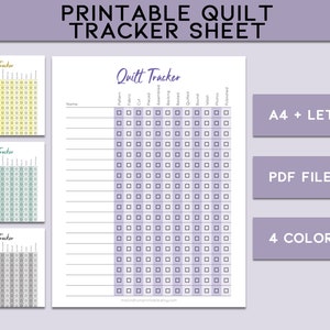 Printable Quilting Project Tracker Sheet PDF Download A4 and US Letter ...