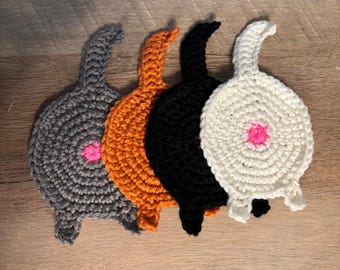 Conjunto de 4 porta-copos em formato de bumbum de gato
