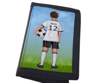 Fußballer Geldbeutel mit Name | Kinder Geldbörse personalisiert für Weihnachten, Schulanfang oder Geburtstag