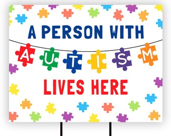 Autism Awareness 18x24 Yard Sign w// stake