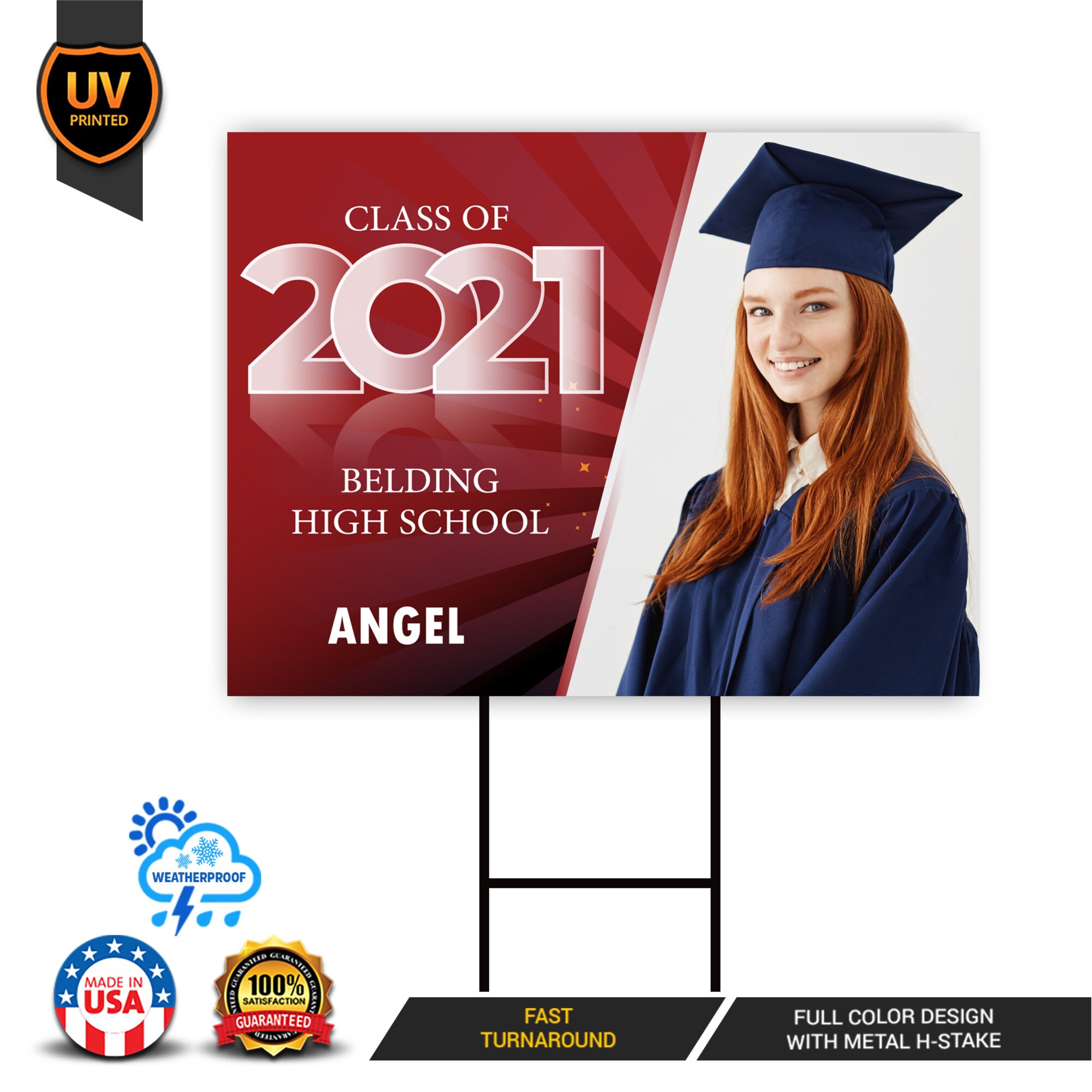 Personalized Graduation Yard Sign 2021 with Photo 24 x Etsy