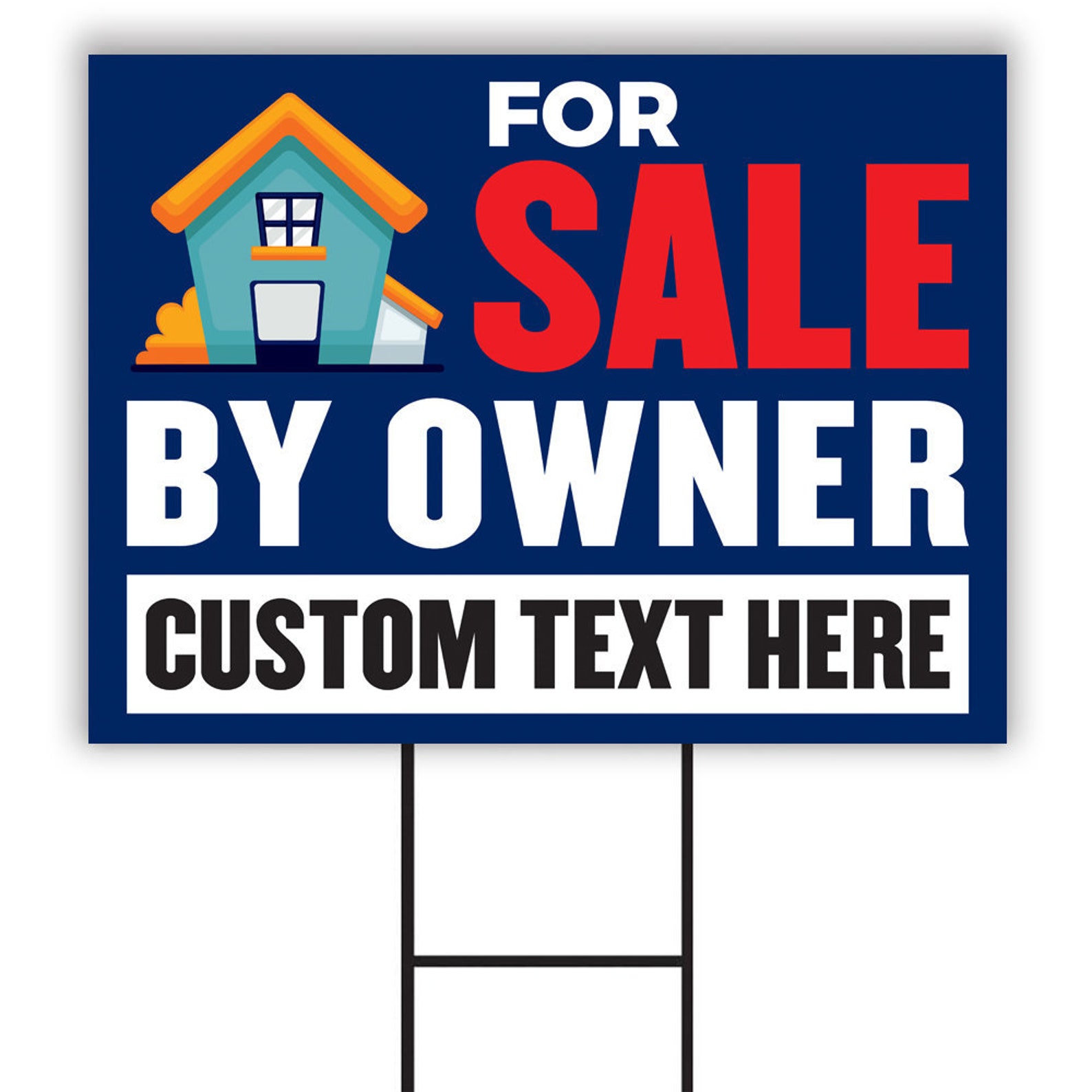 For Sale By Owner Yard Sign Personalized 18 x 12 Etsy