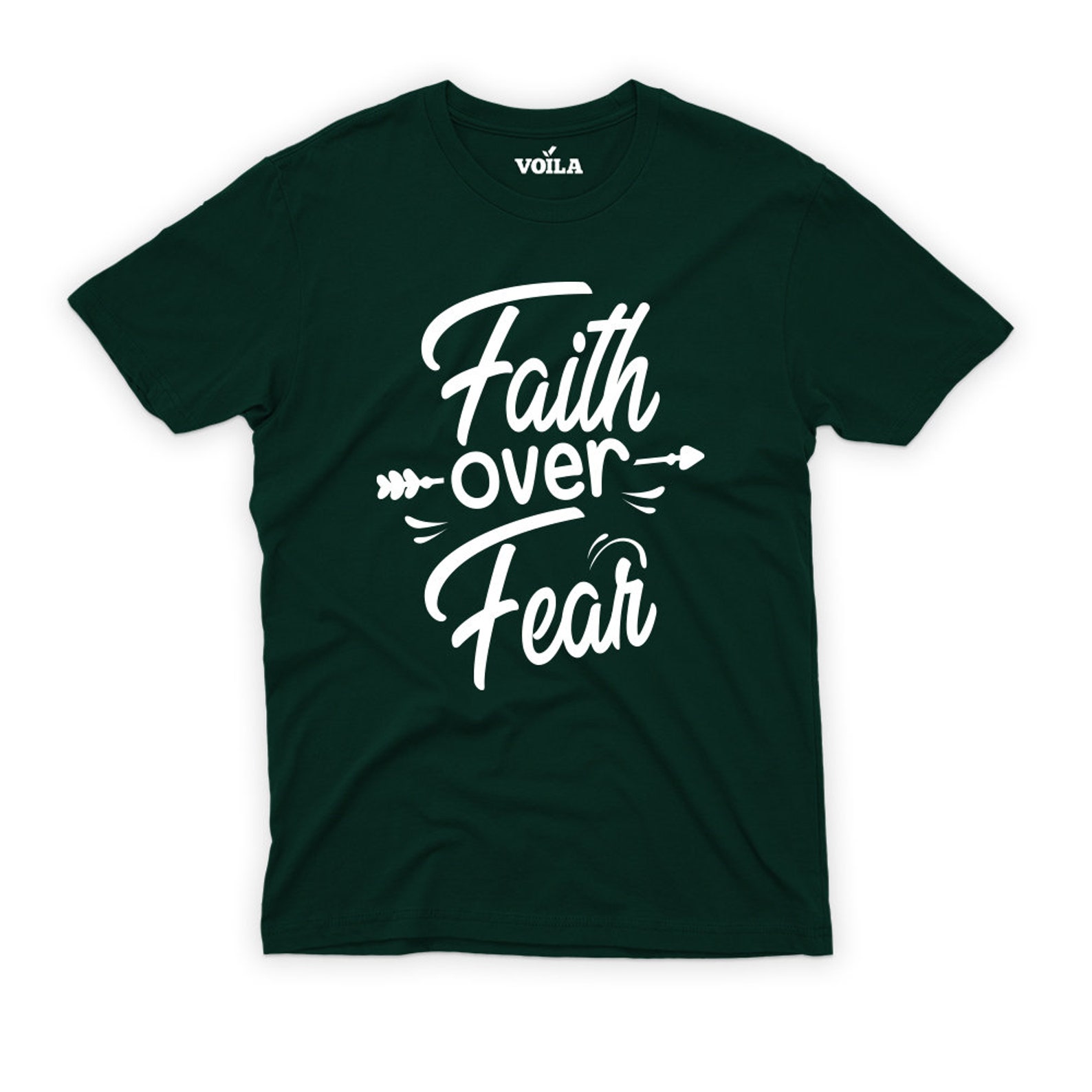 Faith Over Fear TShirt for Men Christian Women V Neck Shirt Etsy