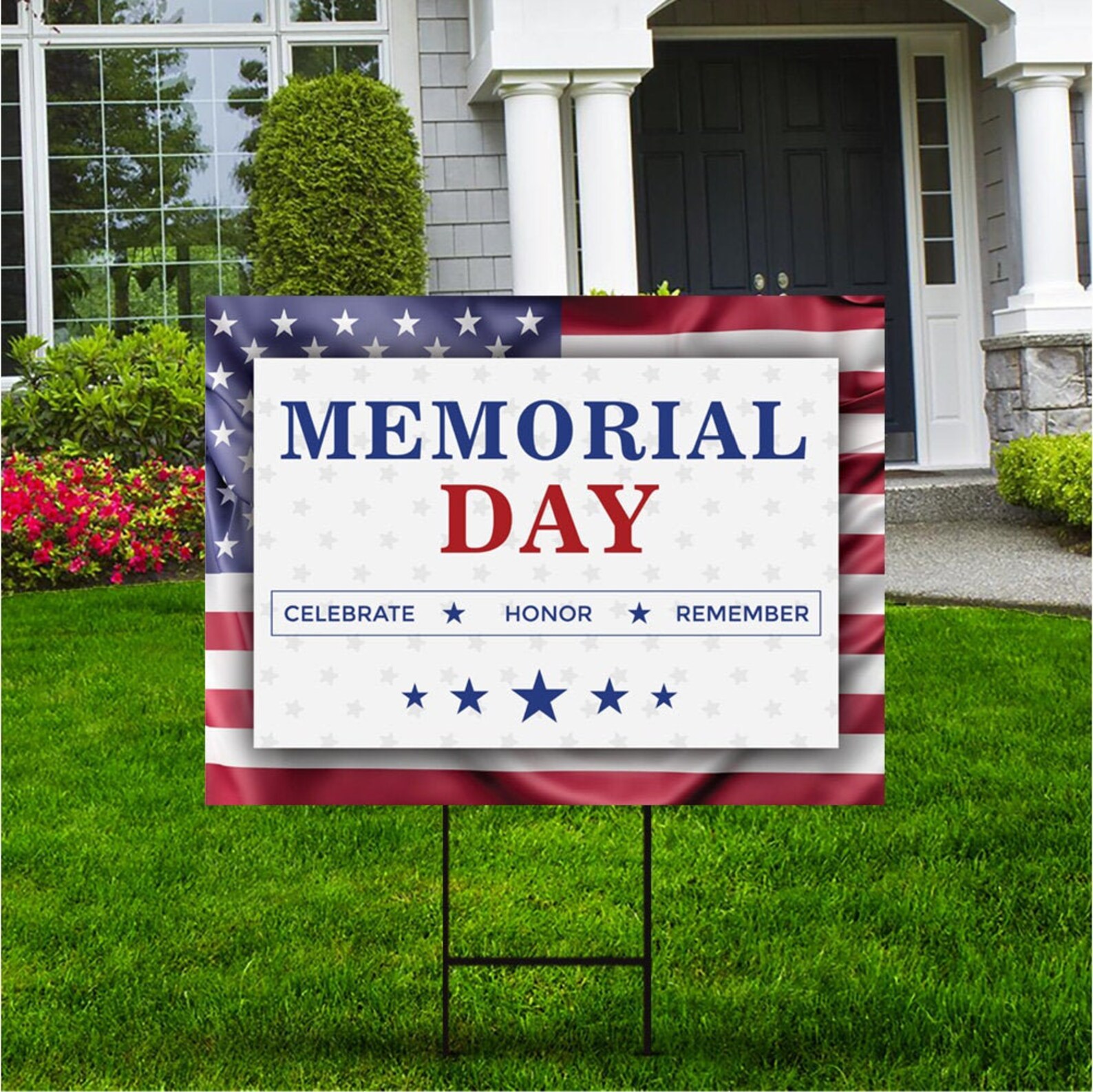Memorial Day Yard Sign 18 x 12 Visible Text Etsy