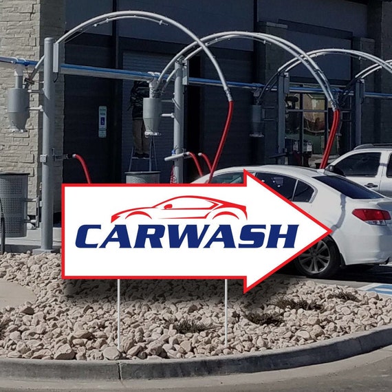 Pack of 2 Car Wash Arrow Yard Signs 23 x 10 Etsy