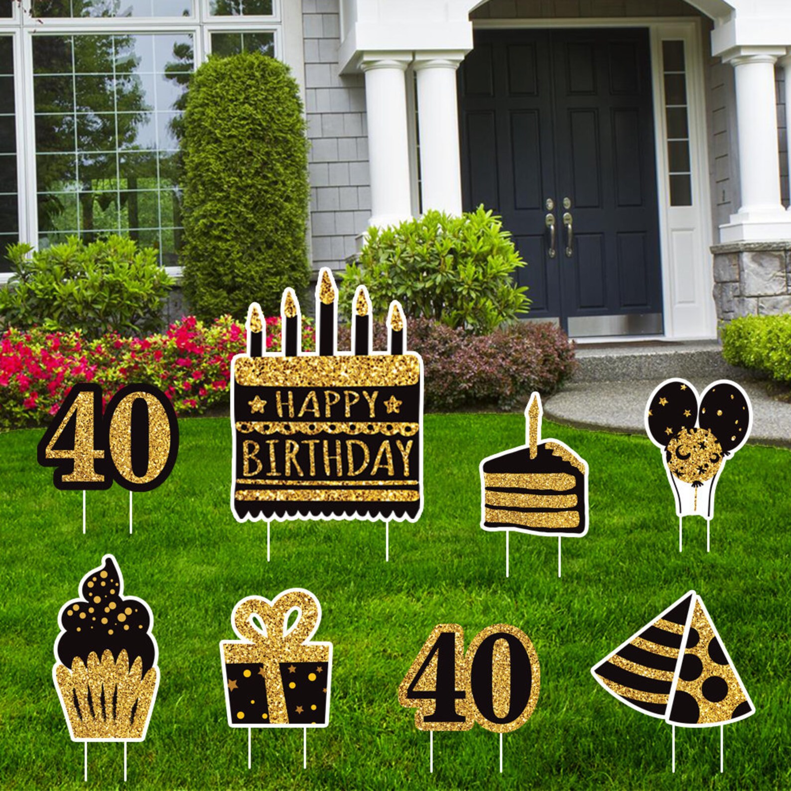 40th Birthday Yard Sign Decorations 40 Year Old Birthday Etsy