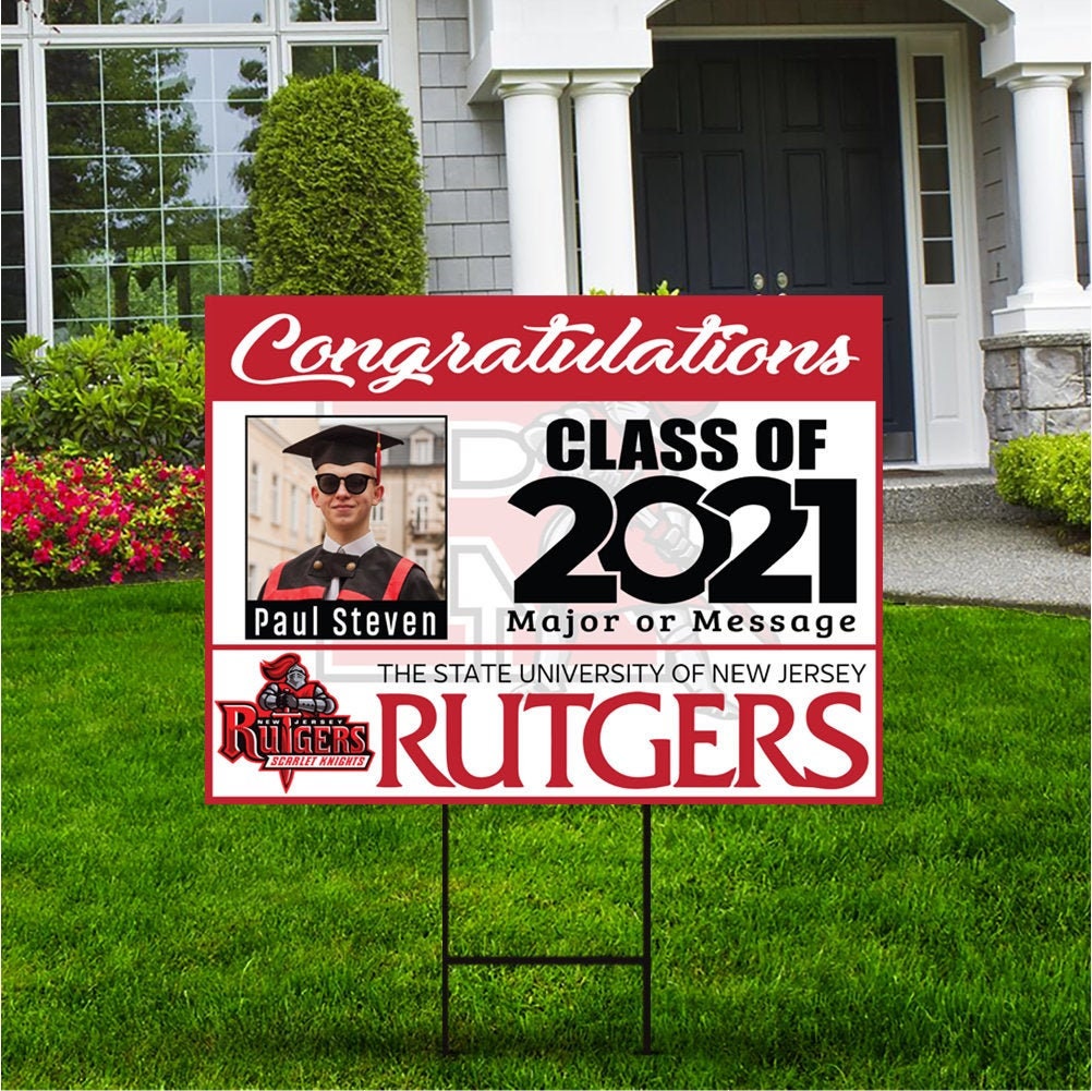 Personalized Rutgers University Yard Sign with Photo 18 Etsy