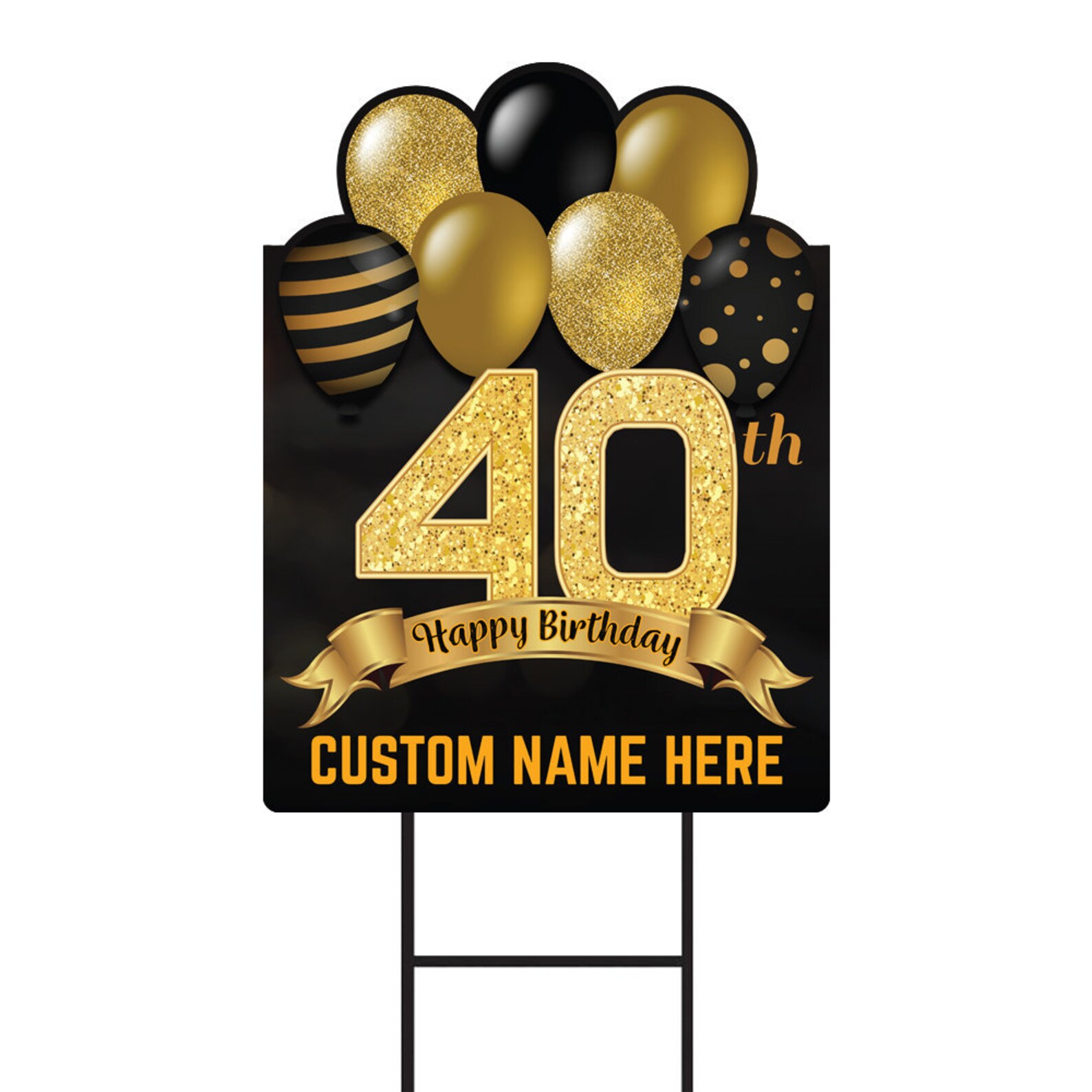 40th Birthday Yard Sign Decorations 18 x 24 Etsy