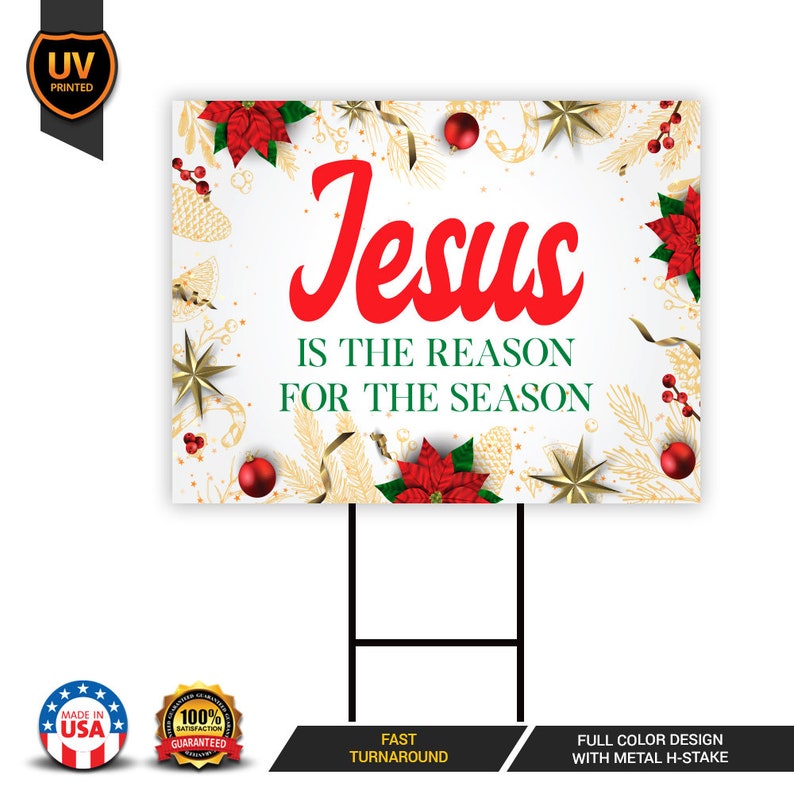 Jesus is The Reason for The Season Yard Sign 18 x | Etsy