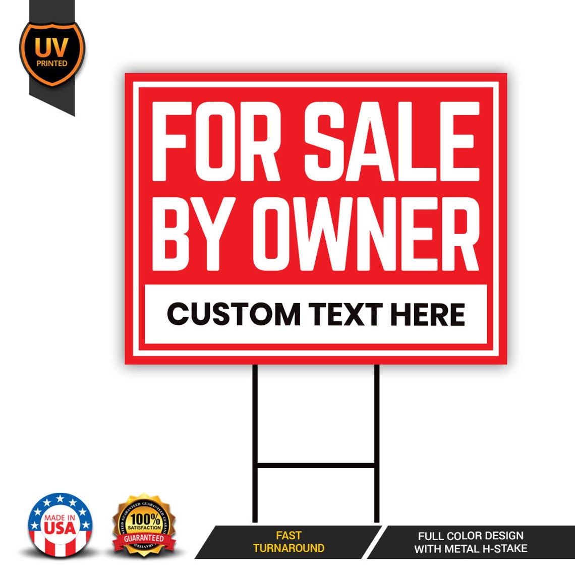 For Sale By Owner Yard Sign Personalized 24 x 18 Etsy