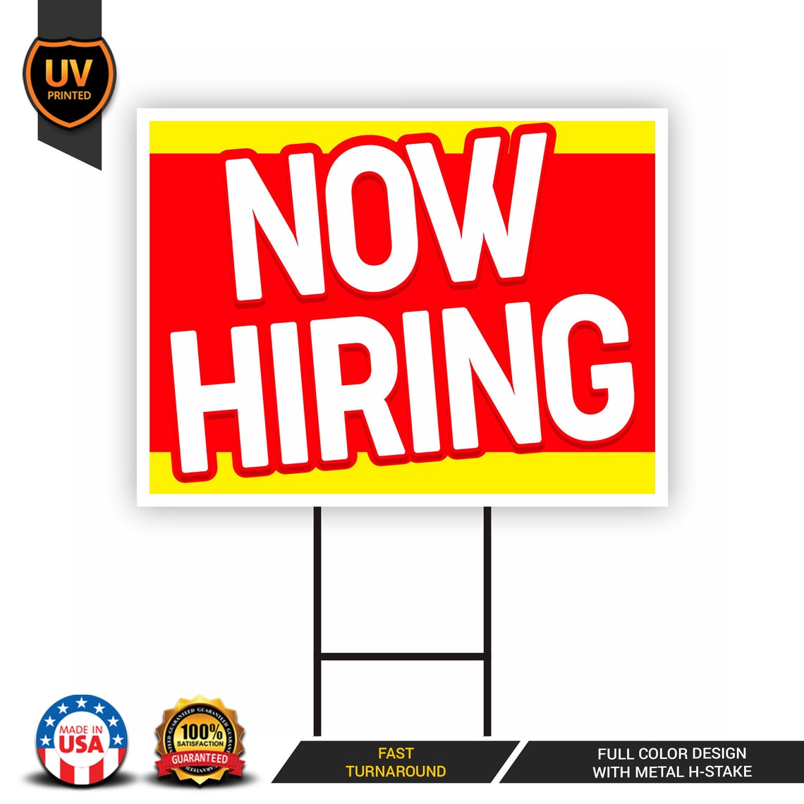 Now Hiring Yard Sign 24 x 18 Coroplast Visible Etsy