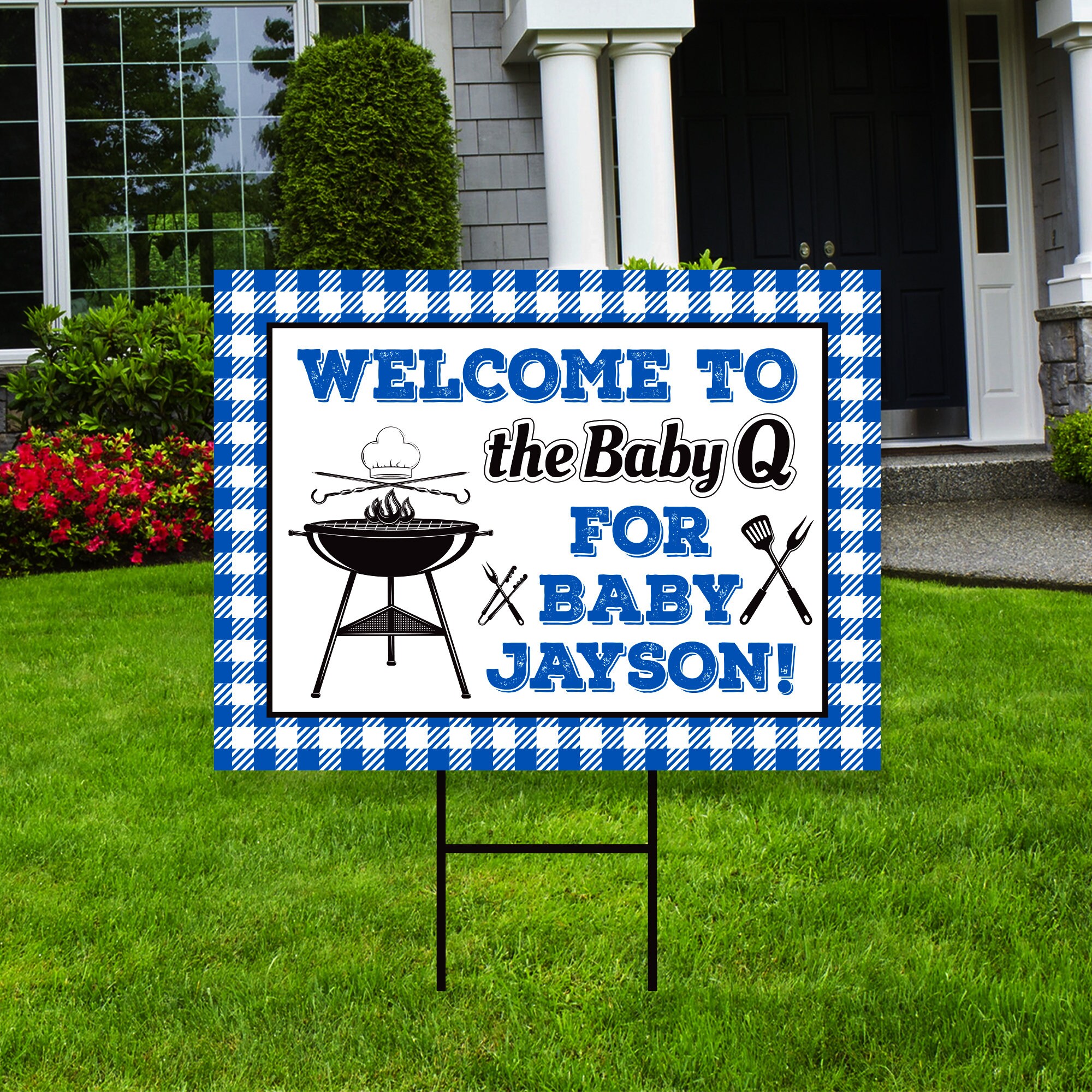 Baby Q Baby Shower Yard Sign 24 x 18 Coroplast Etsy