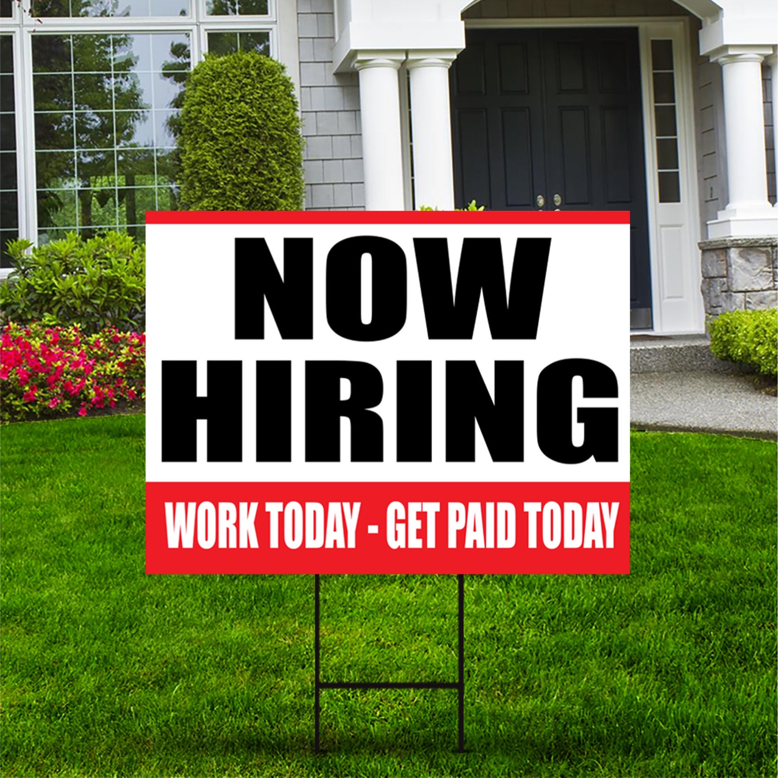 Now Hiring Yard Sign 24 x 18 Coroplast Visible Etsy