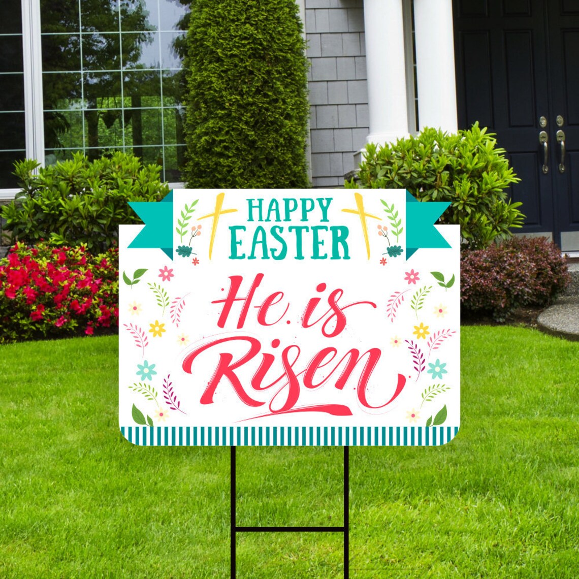 He is Risen Yard Sign for Easter Decor 18 x 12 Etsy