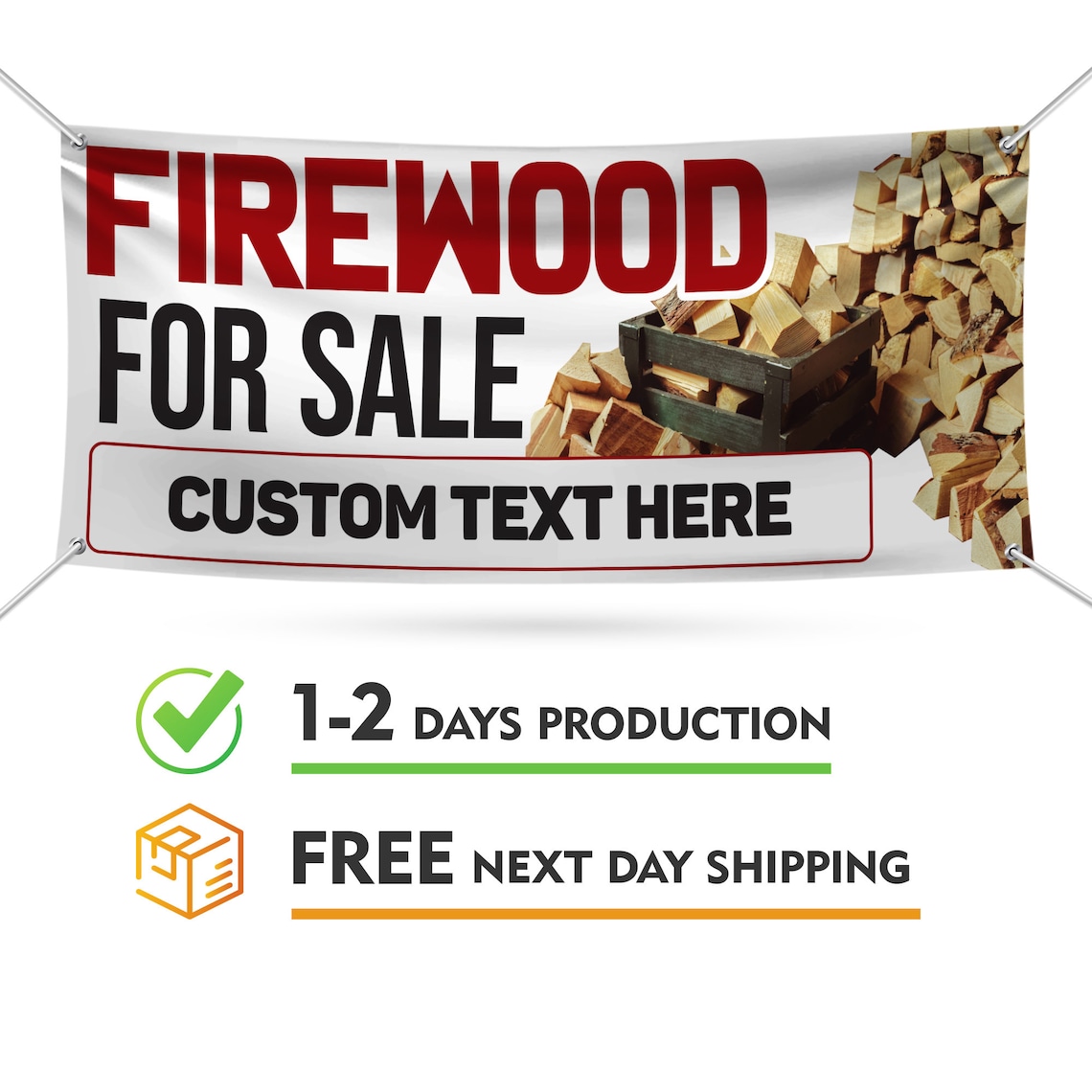 Firewood For Sale Banner Sign Personalized 13 oz Heavy Duty Etsy