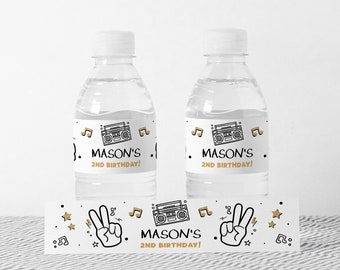 Two Legit To Quit Water Bottle Label Boy's Two Legit To Quit 2nd Birthday Water Bottle Label Hip Hop Birthday Editable Instant Download TQ1