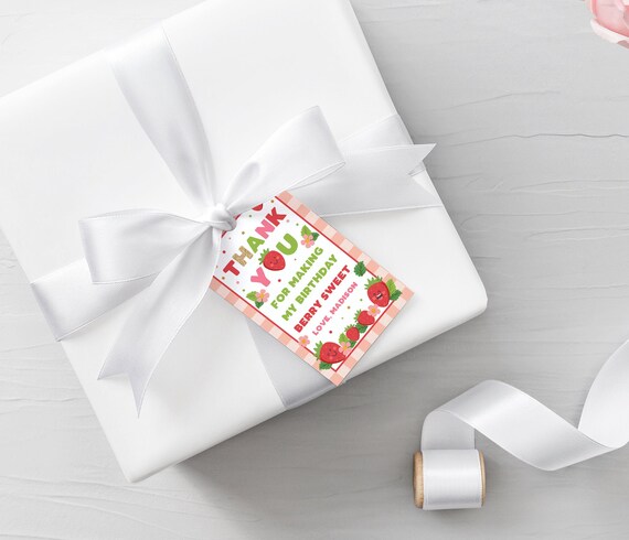 Strawberry Thank You Tags Strawberry Favor Tags Label Berry Much Gift tags First Birthday Tags Farmers Market Instant Download SR1 Il_570xn