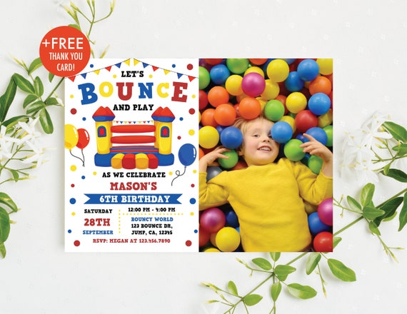 Bounce House Birthday Invitation Bounce House Invitation Boy Bounce House Party Bouncy Castle Jump Party Editable Instant Download BH1 Il_570xn