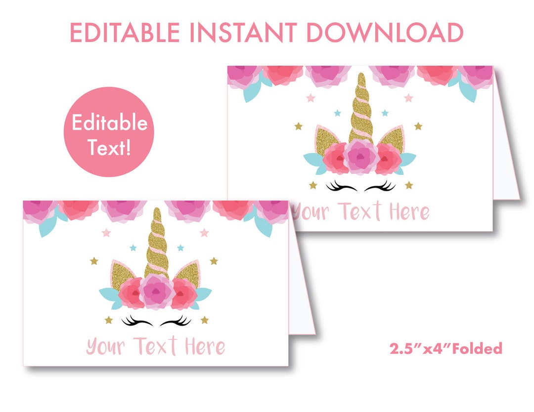 Unicorn Food Labels Printable, Unicorn Party Printables, Unicorn Food ...