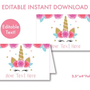 Unicorn Food Labels Printable, Unicorn Party Printables, Unicorn Food ...