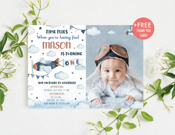 Airplane Birthday Invitation This Year Has Flown By Birthday Invitation Boys First Birthday Invitation Airplane Party Instant Download AP1 Il_570xn