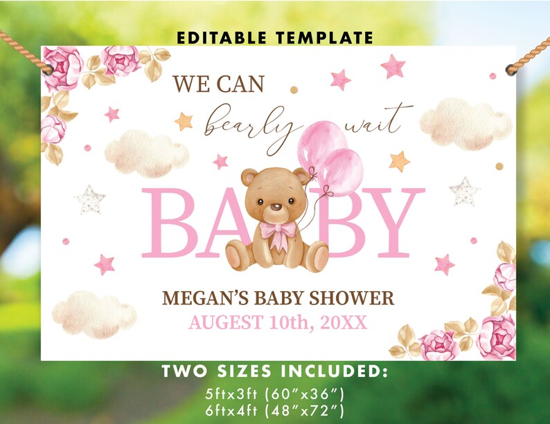 Bearly Waiy Teddy Bear Circle Baby Shower Backdrop