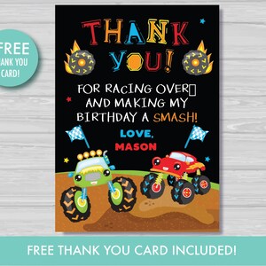 Monster Truck Birthday Invitation Smash and Crash Birthday Invitation Boy's Truck Birthday Party Invite Editable Instant Download MT1 image 3