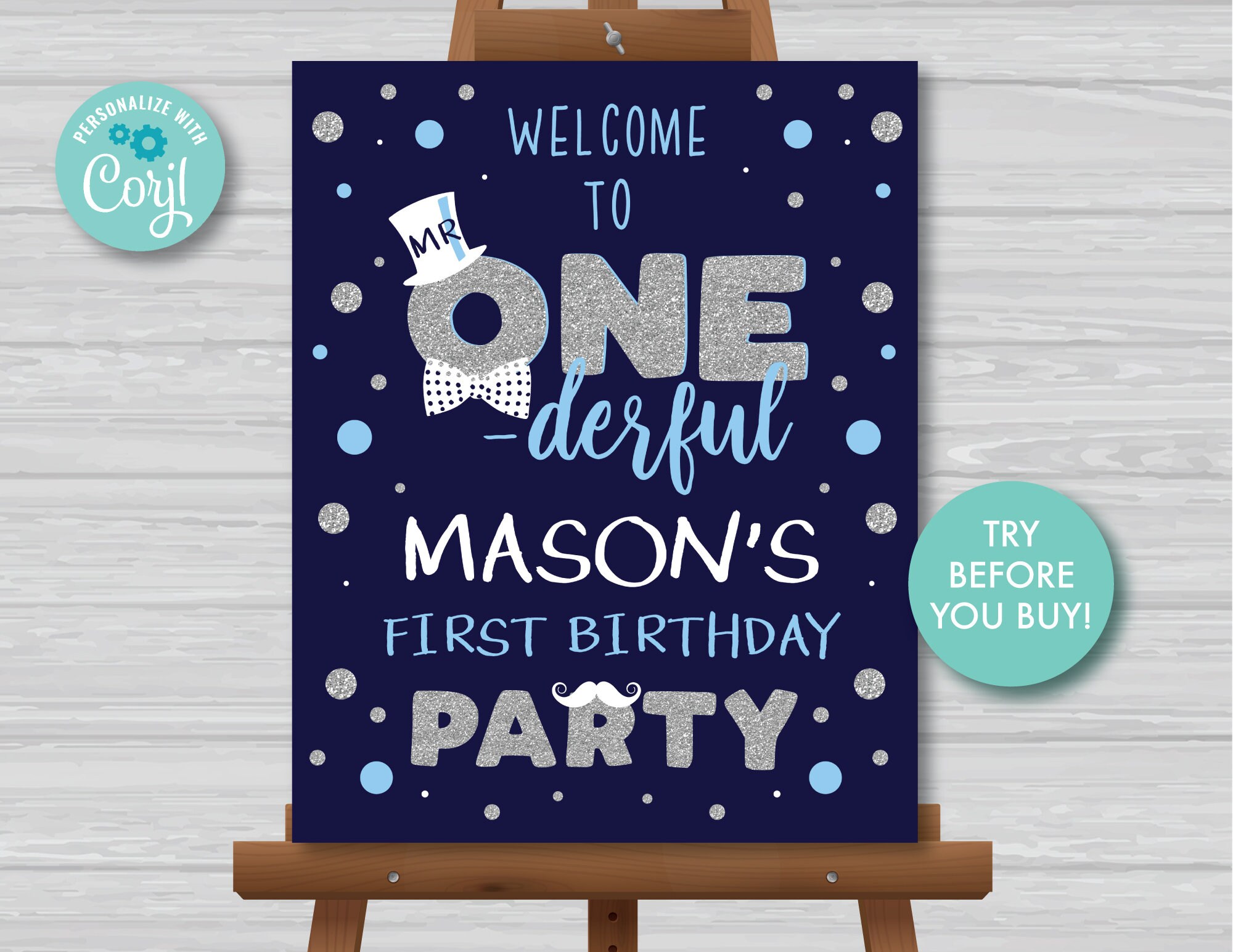 Mr Onederful Welcome Sign Mr ONEderful Party Decorations | Etsy