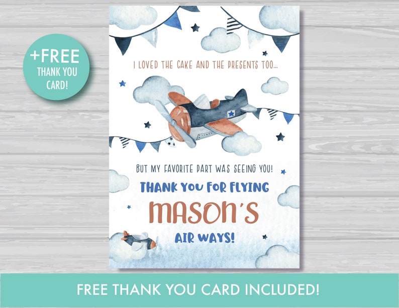 Airplane Birthday Invitation This Year Has Flown By Birthday Invitation Boys First Birthday Invitation Airplane Party Instant Download AP1 image 3