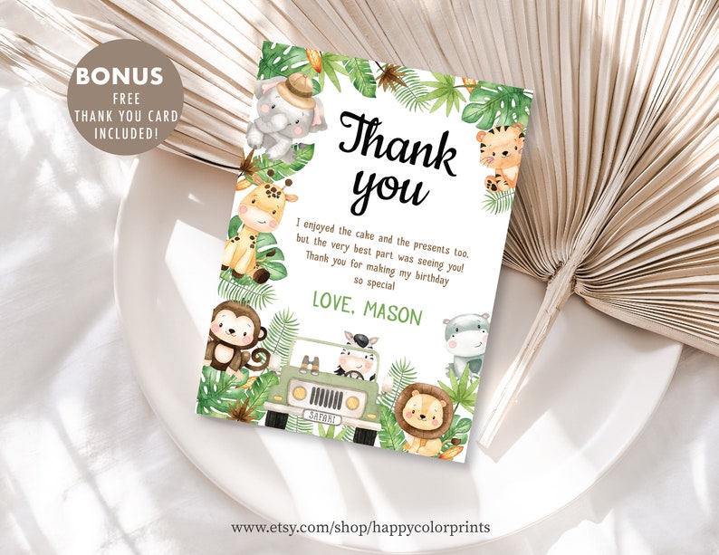 Two Wild Birthday Invitation Safari Animals Birthday Invite Jungle Animals Birthday Invitation 2nd Birthday Editable Instant Download WO1 image 4