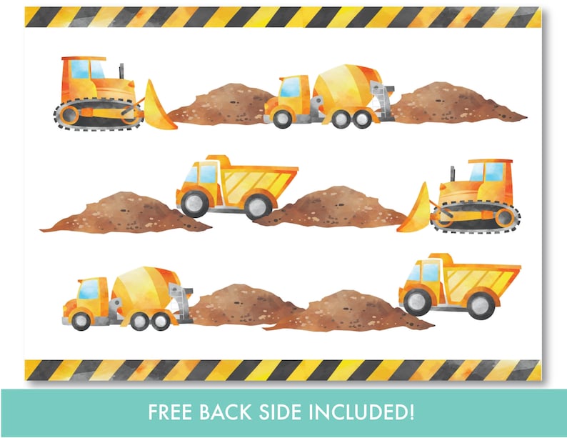 EDITABLE Construction Dump Truck Thank You Card Boy's Truck Birthday Construction Party Decorations Printable Instant Download, DT1 image 3