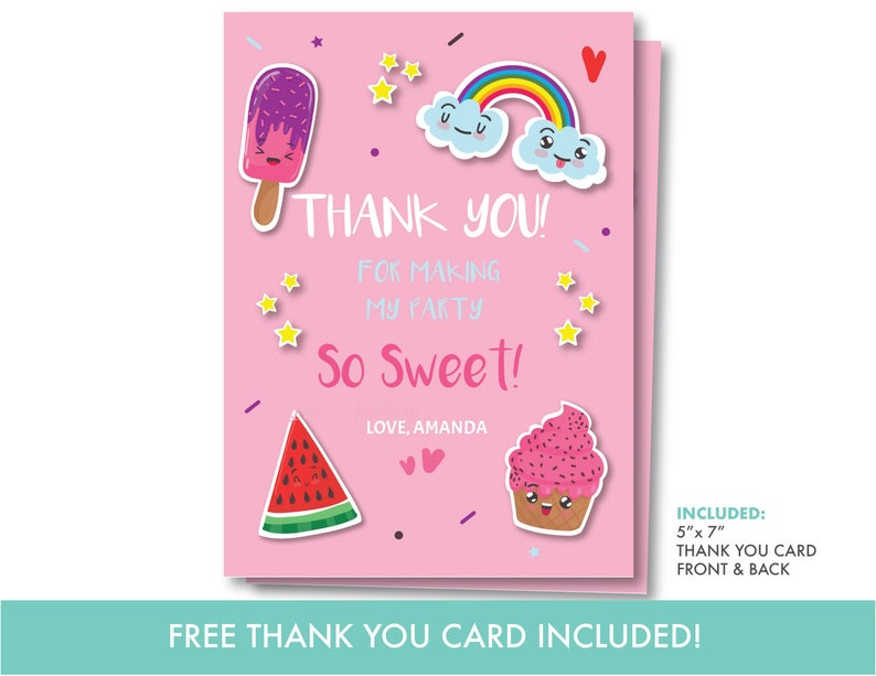 Two Sweet Birthday Invitation Ice cream Cupcake 2nd Birthday Etsy