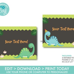 EDITIERBARE Dinosaurier Food Label Printable Boy's Three-Rex Geburtstag Food Label Dinosaurier Party Dekorationen Sofortiger Download, D1