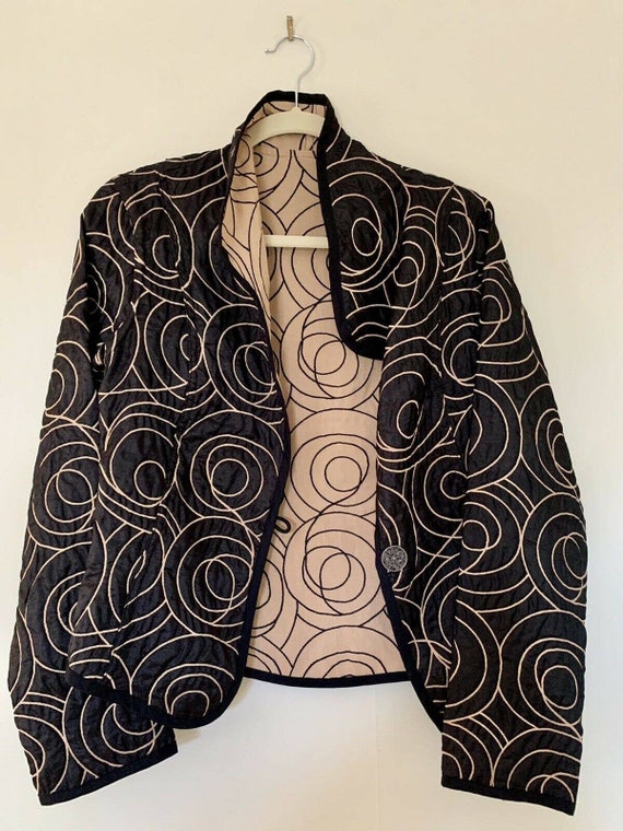 Vintage Trimdin reversible quilted jacket art med… - image 10