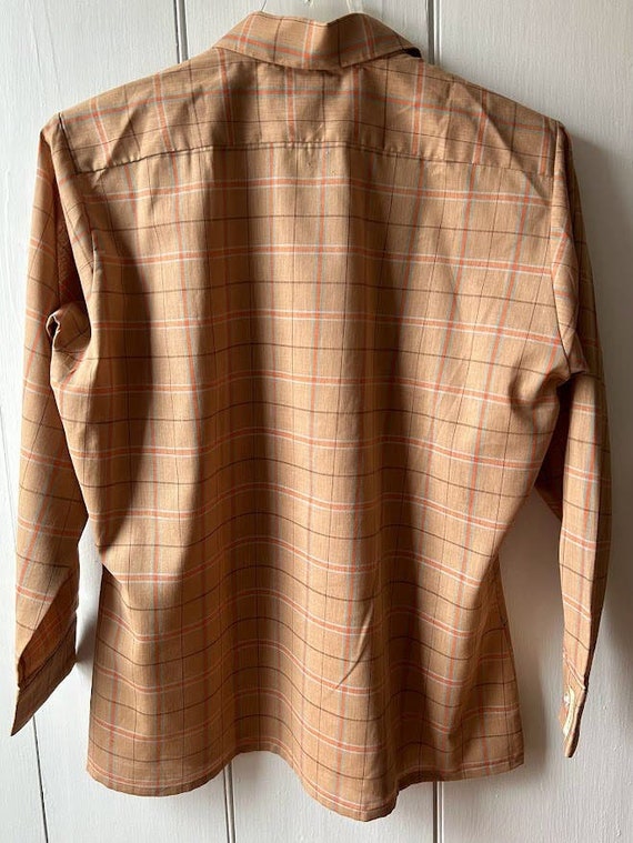 Vintage 60s Arrow contrite plaid shirt men size 3… - image 6