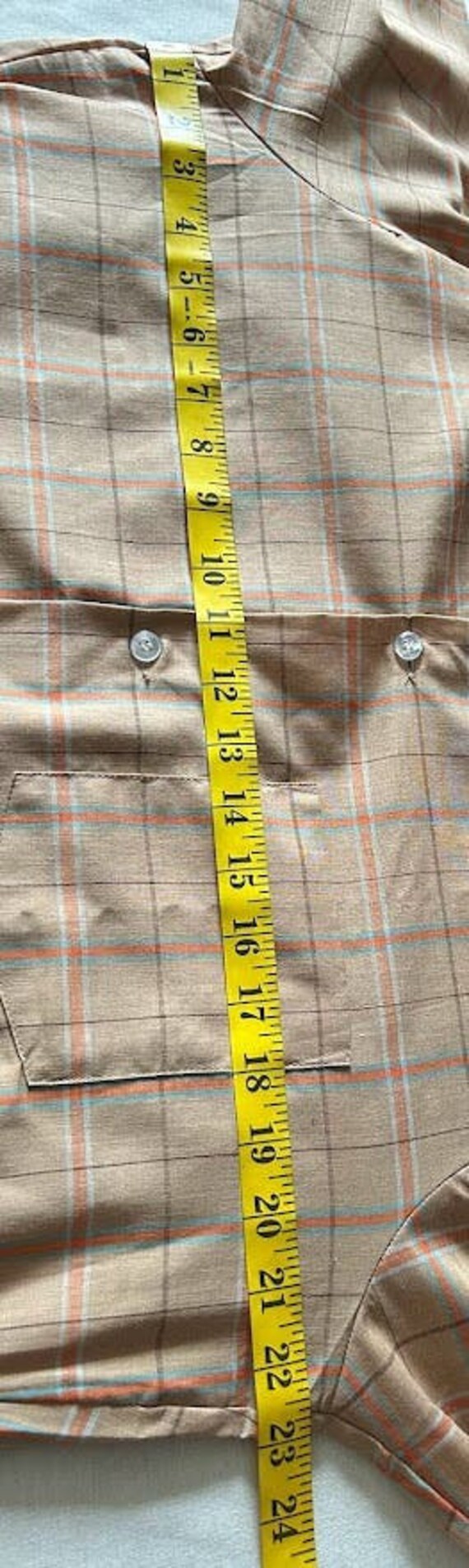 Vintage 60s Arrow contrite plaid shirt men size 3… - image 10