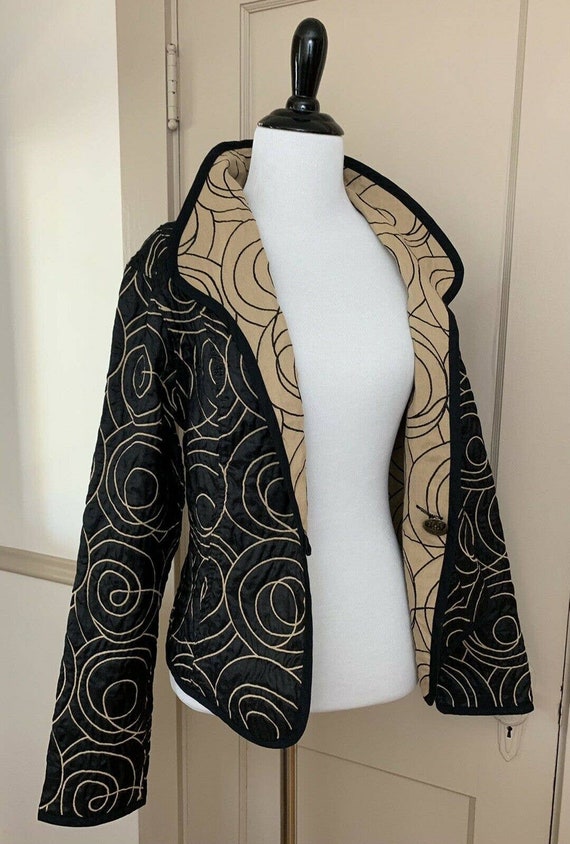 Vintage Trimdin reversible quilted jacket art med… - image 8
