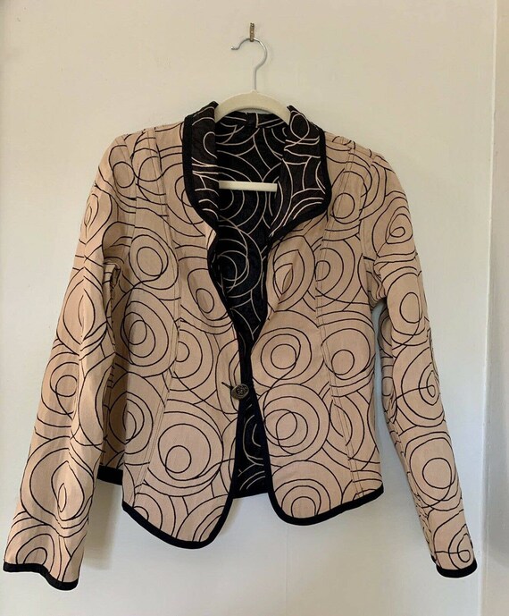 Vintage Trimdin reversible quilted jacket art med… - image 2