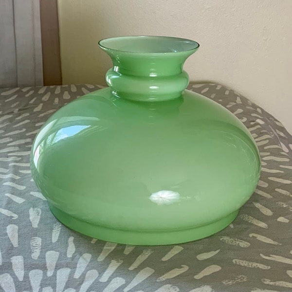 Vintage frosted green glass lampshade 7" tall