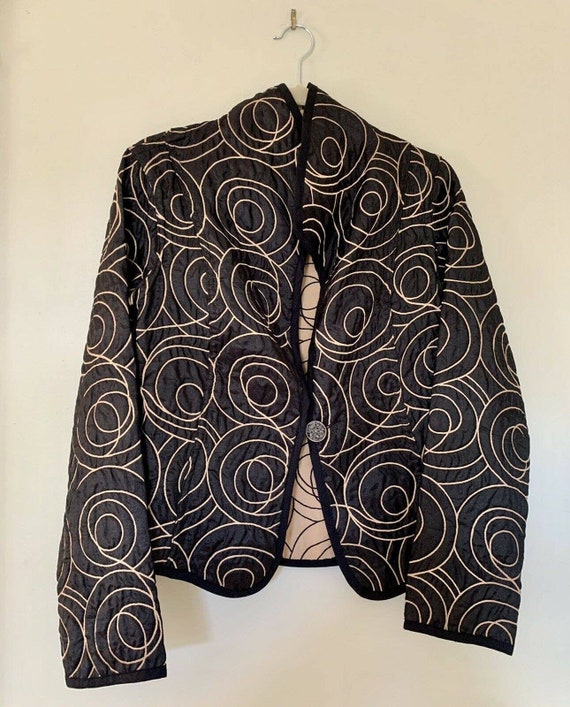 Vintage Trimdin reversible quilted jacket art med… - image 1