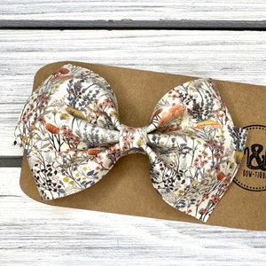 Autumn Wildflower faux leather hair bow