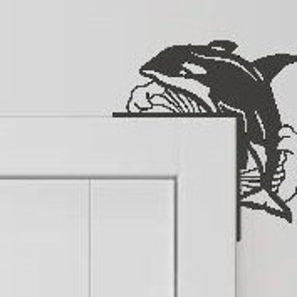 Orca Door Topper/Door Corner/Door Trim/Kids Room Decoration/ Boys Room Decoration/ Girls Room Decoration/Sea/Ocean/Water/Whale/Sea World