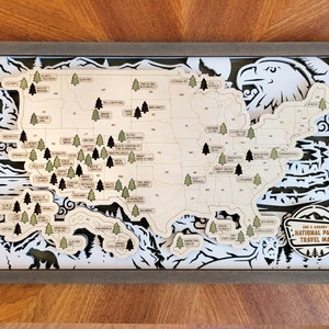 National Parks Travel Map Custom Made