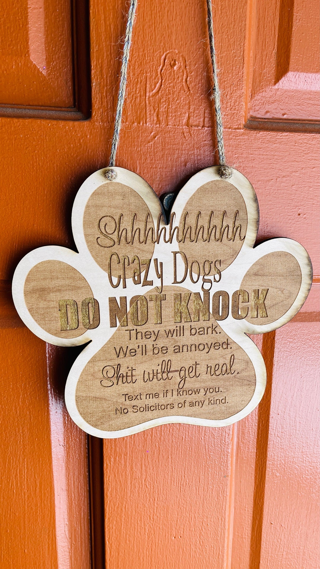 Handmade, Wooden Sign, Funny Dog Sign, Pet Home Sign, Dog Paw Print