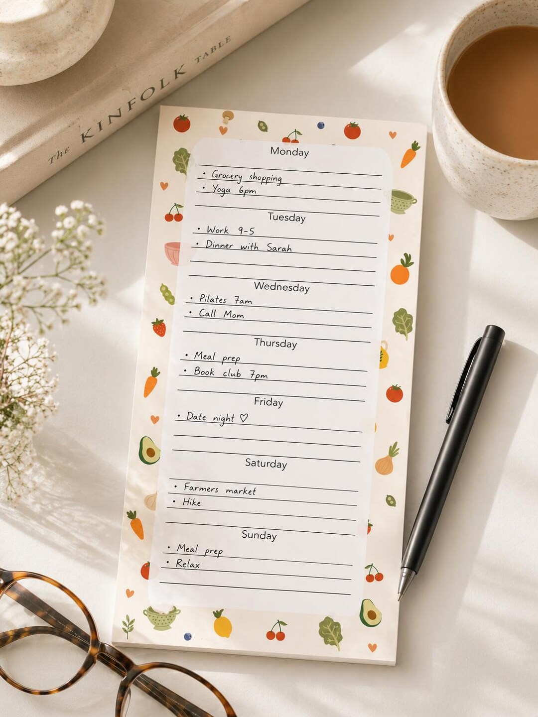 Weekly Planner Notepad PNG Printable Meal Planner Grocery List Cute ...