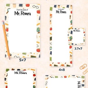 Custom Teacher Notepad PNG Bundle | Personalized Desk Stationery ...